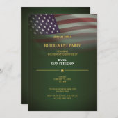 Party für das militärische Ruhestand - Grüne Flagg Einladung (Vorne/Hinten)