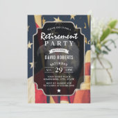 Party für das militärische Ruhestand Patriotic Ame Einladung (Stehend Vorderseite)