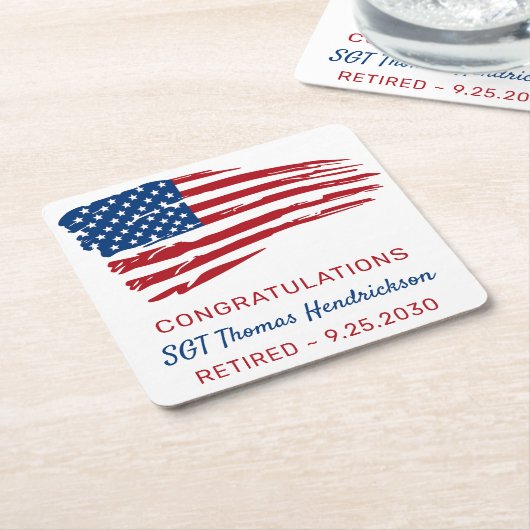 Party für das militärische Ruhestand - Patriotisch Rechteckiger Pappuntersetzer (angewinkelt)