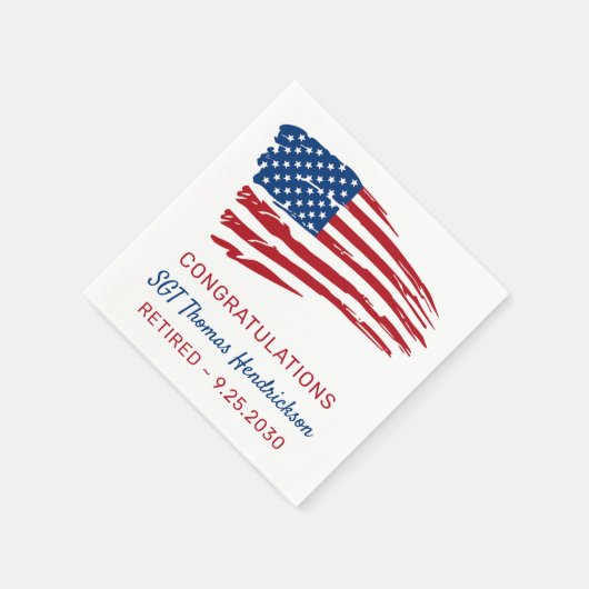 Party für das militärische Ruhestand - Patriotisch Serviette (Ecke)