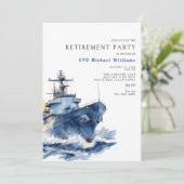 Party für das militärische Ruhestand von Schiffen Einladung (Stehend Vorderseite)