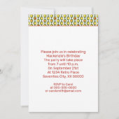 Party für das Muster der Funky Retro Olive Bees Einladung (Vorderseite)