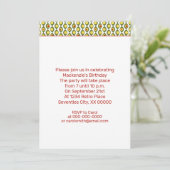 Party für das Muster der Funky Retro Olive Bees Einladung (Stehend Vorderseite)