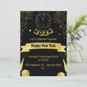 Party für das neue Jahr Einladung (Stehend Vorderseite)