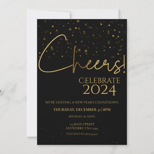 Party für das neue Jahr Einladung (Vorderseite)