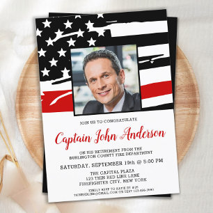 Party für das Personalisierte Foto des Feuerwehrfü Einladung