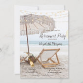 Party für das Ruhestand am Strand Einladung (Vorderseite)