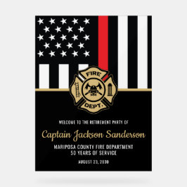 Party für das Ruhestand von Feuerwehren Acrylschild