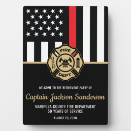 Party für das Ruhestand von Feuerwehren Fotoplatte