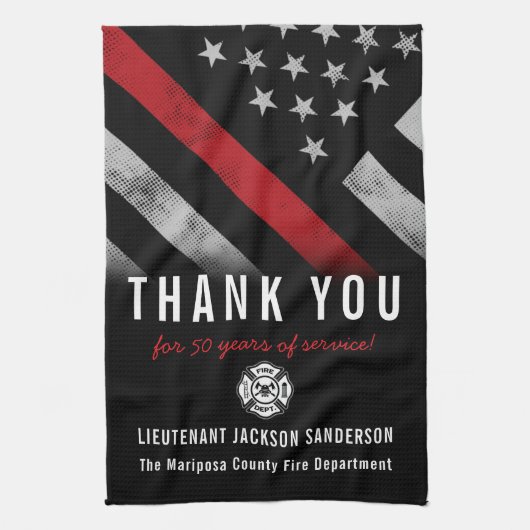 Party für das Ruhestand von Feuerwehren Geschirrtuch (Vertikal)