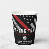 Party für das Ruhestand von Feuerwehren Pappbecher (Rückseite)