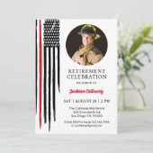 Party für das Ruhestand von Feuerwehrleuten, rote Einladung (Stehend Vorderseite)