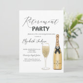 Party für das Ruhestand von Flaschen Einladung (Stehend Vorderseite)