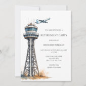 Party für das Ruhestand von Fluglotsen Einladung (Vorderseite)