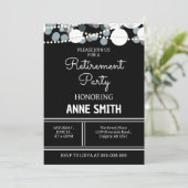 Party für das Ruhestand von Frauen Männer Abendess Einladung (Stehend Vorderseite)