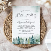 Party für das Ruhestand von Pinien im Winterwald Einladung
