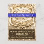 Party für das Ruhestand von Polizeibeamten Einladungspostkarte (Vorderseite)