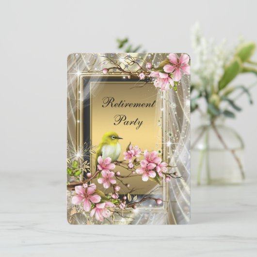 Party für das Schwarze und das Gold-Rente Einladung (Stehend Vorderseite)