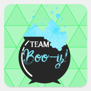 Party für das Team-Boo-y-Gender Quadratischer Aufkleber