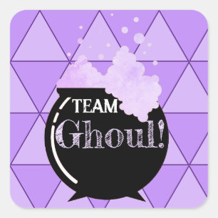 Party für das Team Ghoul Gender Reveal Quadratischer Aufkleber