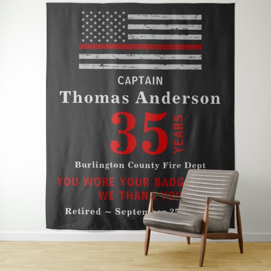 Party für das Thin Red Line-Flag für Feuerwehrleut Wandteppich (Beispiel)