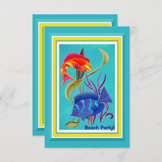 Party für das tropische Fischstrand - Individuelle Einladung (Vorne/Hinten)