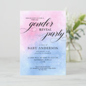 Party für das virtuelle Geschlecht in Rosa und Bla Einladung (Stehend Vorderseite)