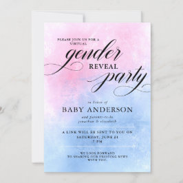 Party für das virtuelle Geschlecht in Rosa und Bla Einladung