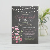 Party für das weibliche Alterseinkommen Rosa Bläse Einladung (Stehend Vorderseite)