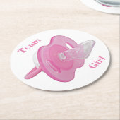 Party für das weibliche Baby Runder Pappuntersetzer (Angewinkelt)
