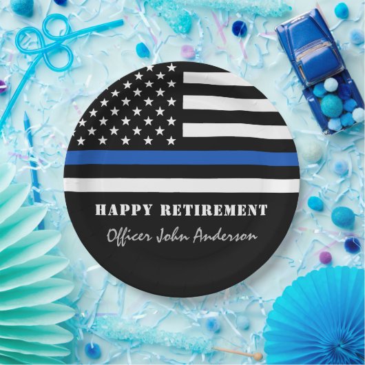 Party für das Zurückhalten der Flagge mit der blau Pappteller (Party)