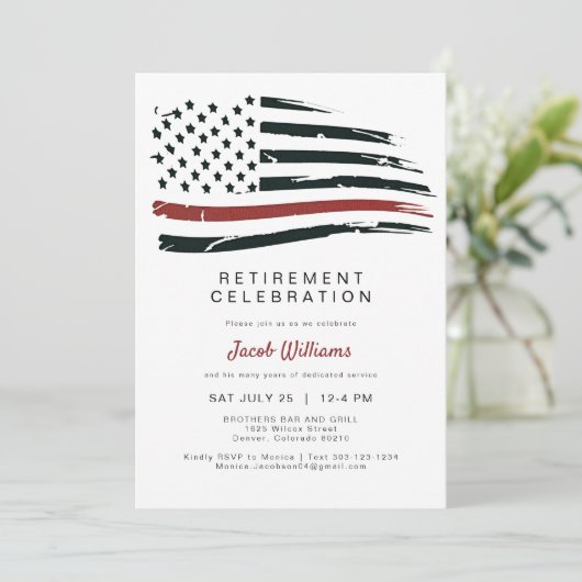 Party für das Zurückhalten von Flaggen für dünne r Einladung (Stehend Vorderseite)