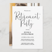 Party für das Zurückhalten von Fotos in Schwarz un Einladung (Vorne/Hinten)