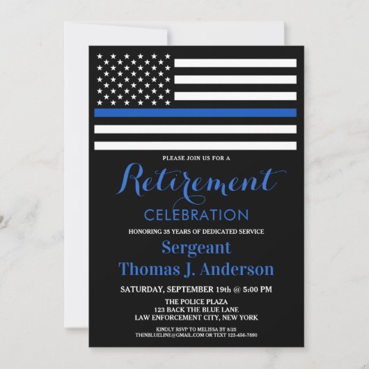 Party für das Zurückhalten von Polizeibeamten Thin Einladung (Vorderseite)