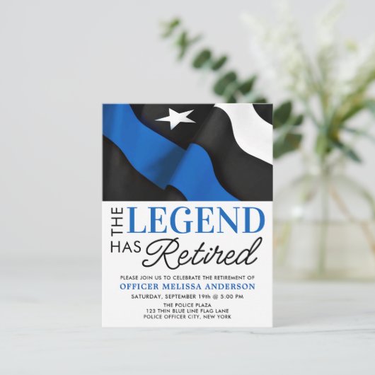 Party für das Zurückhalten von Polizeibeamten Thin Einladungspostkarte (Stehend Vorderseite)