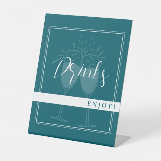 Party für Deep Petrol Custom Drinks signieren Sockelschild (Vorderseite)