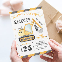 Party für den Bau von Dump Truck Einladung