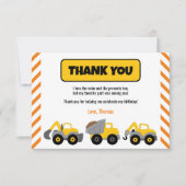 Party für den Bau von Lkw Dankeskarte (Vorderseite)