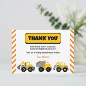 Party für den Bau von Lkw Dankeskarte (Stehend Vorderseite)