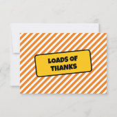 Party für den Bau von Lkw Dankeskarte (Rückseite)