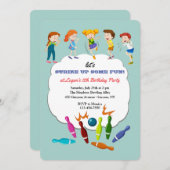 Party für den Bowling von Kindern Einladung (Vorne/Hinten)