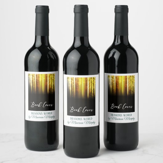 Party für den Buchstart - Buchabdeckung Weinetikett (Flaschen)