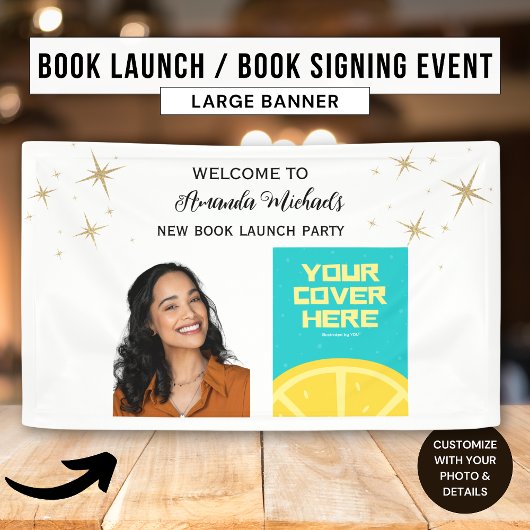 Party für den Buchstart des Autors Banner