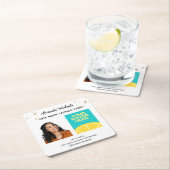 Party für den Buchstart des Autors Rechteckiger Pappuntersetzer (Vor Ort)