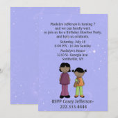 Party für den eigenen Slumber der Mädchen zum Gebu Einladung (Vorne/Hinten)