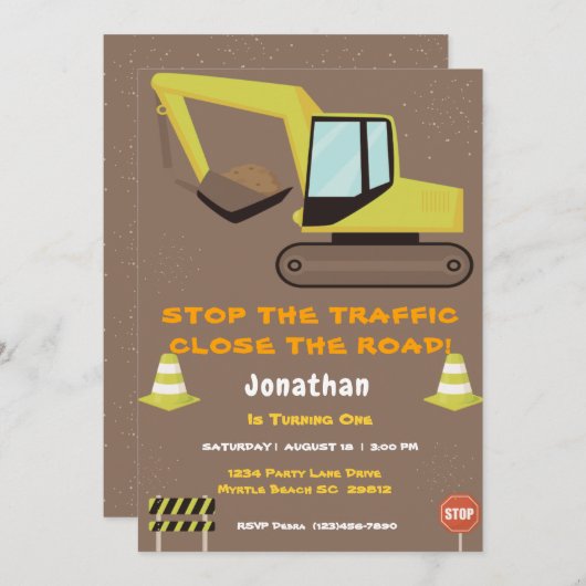 Party für den ersten Geburtstag Einladung (Vorne/Hinten)