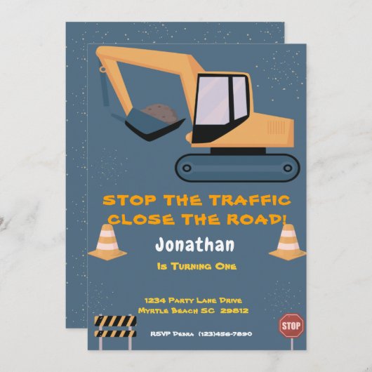 Party für den ersten Geburtstag Einladung (Vorne/Hinten)