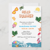 Party für den Familienstrand im Sommer Einladung (Vorderseite)