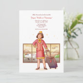 Party für den Flugbegleiter Einladung (Stehend Vorderseite)