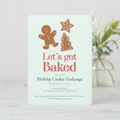 Party für den Holiday Cookie Exchange | Lebkuchen Einladung (Stehend Vorderseite)